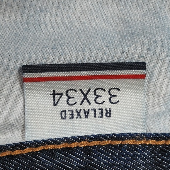 Tommy Hilfiger Jeans Mens 33x34 Blue Relaxed Straight Fit Denim Classic Style - Picture 13 of 16